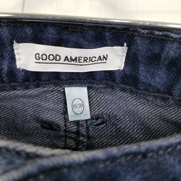 Good American The Frayed Mini denim skirt sz 10 - Picture 4 of 8